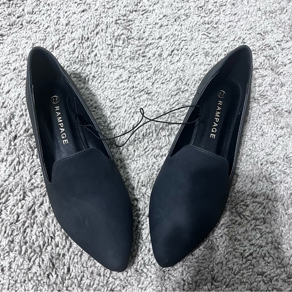 Rampage black slip-on pointed toe ballet casual loafers/flats - Picture 3 of 7